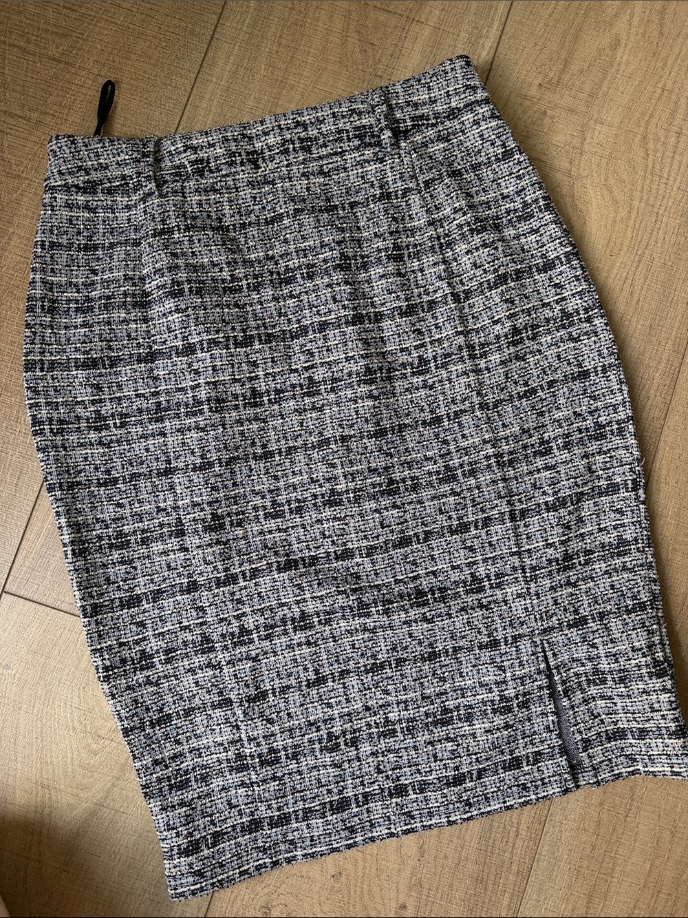 Black & White Tweed Pencil Skirt